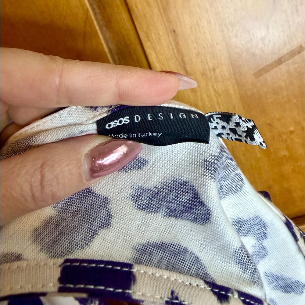 NWT Asos Design Midi Puff Ball Leopard Print Dress Size 4 - Picture 6 of 9
